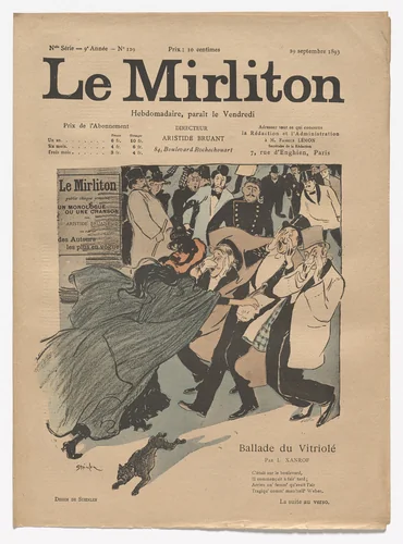 Le Mirliton, no. 129 by Théophile-Alexandre Steinlen, periodical, 1893