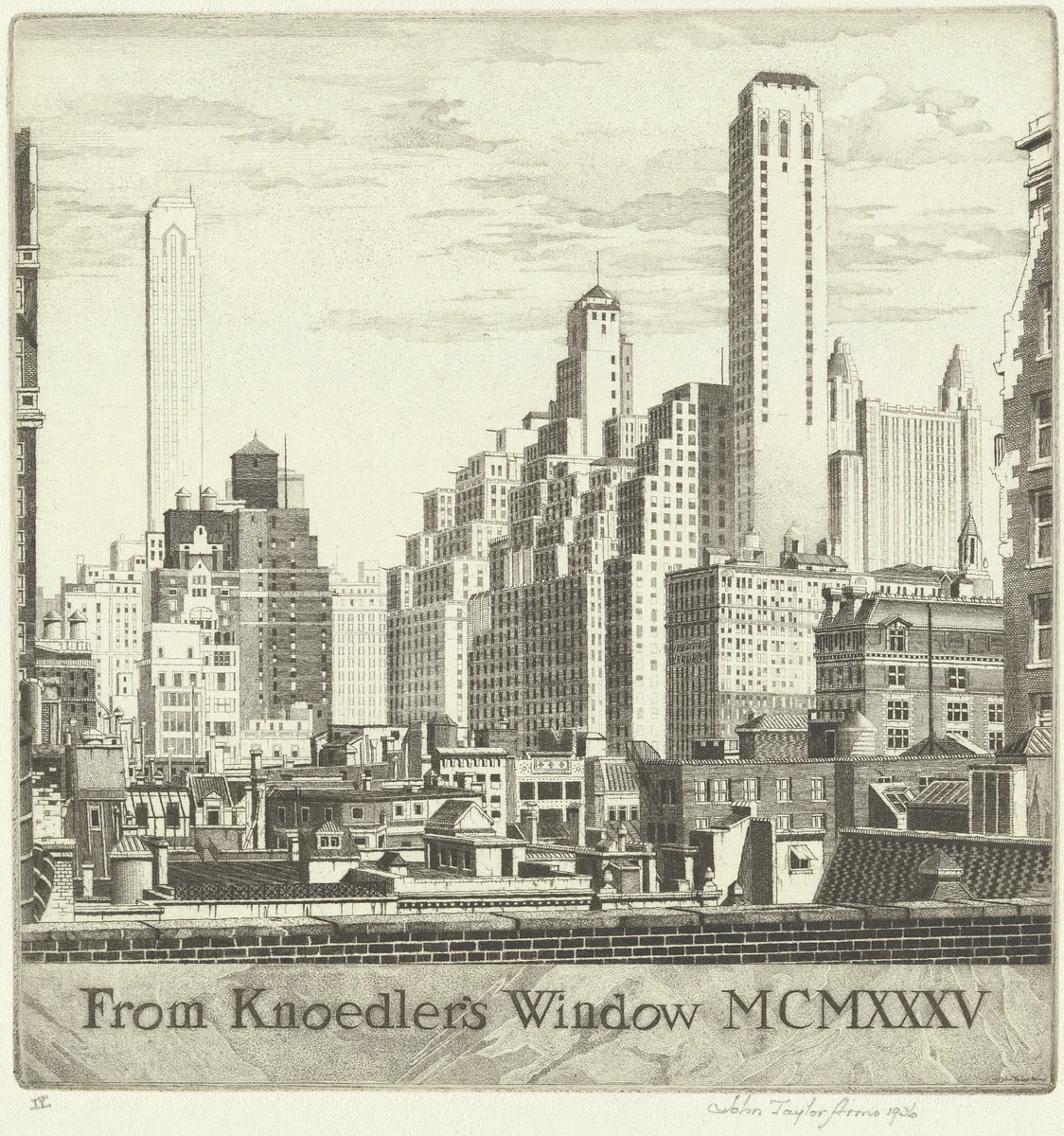 From Knoedler's Window MCMXXXV by John Taylor Arms, print, 1935