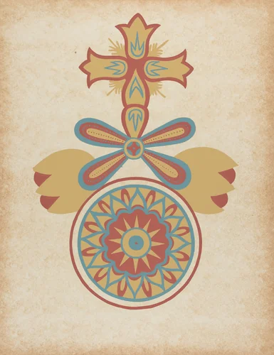 Santa Barbara Mission Doorway Design from the portfolio "Decorative Art of Spanish California" by American 20th Century, index of american design, 1935-1942