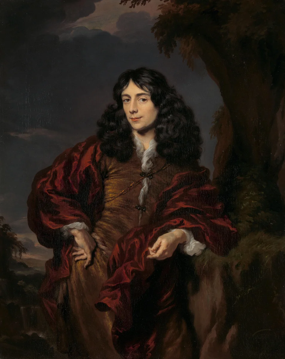 Portrait of a young man, possibly Simon van Alphen (1650-1730) by Nicolaes Maes, painting, 1675-1685