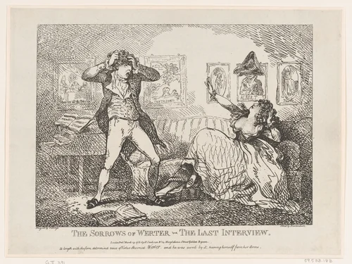 The Sorrows of Werter–The Last Interview by Thomas Rowlandson, print, 1786