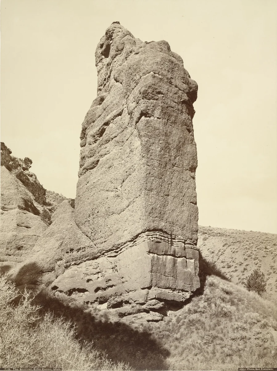 The Sentinel, Echo Canyon, Utah by Carleton E. Watkins, photograph, 1873