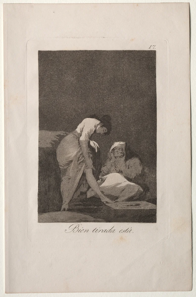 It is Nicely Stretched, Plate 17 by Francisco de Goya, print, 1799
