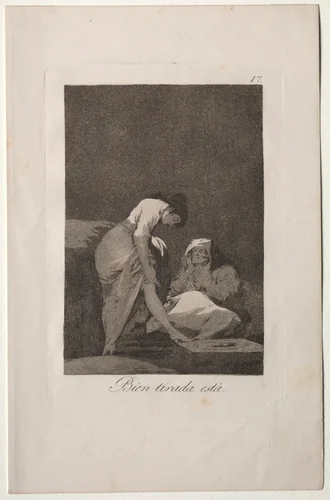It is Nicely Stretched, Plate 17 by Francisco de Goya, print, 1799