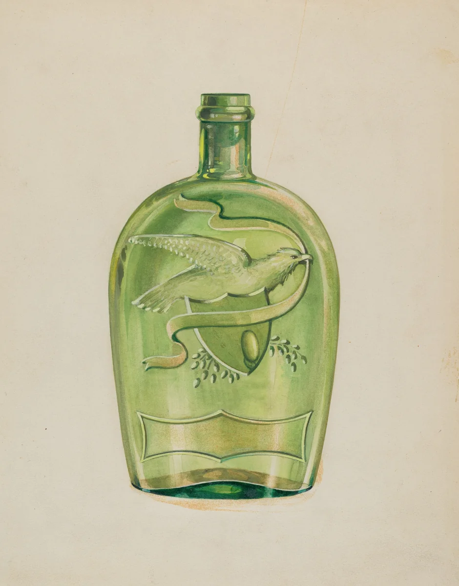 Liquor Flask by Charles Caseau, index of american design, 1935-1942