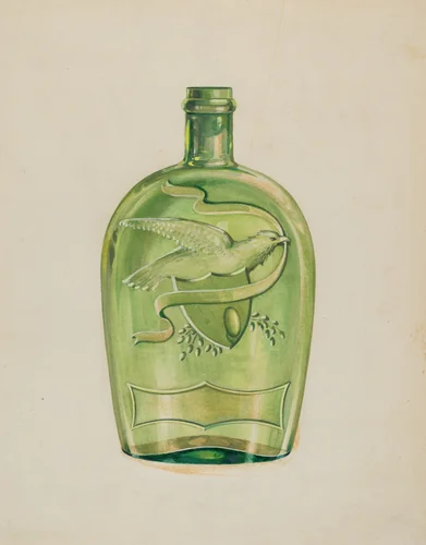 Liquor Flask by Charles Caseau, index of american design, 1935-1942