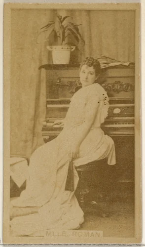 Mlle. Roman, from the Actors and Actresses series (N45, Type 8) for Virginia Brights Cigarettes by Allen & Ginter, photograph, 1885-1891