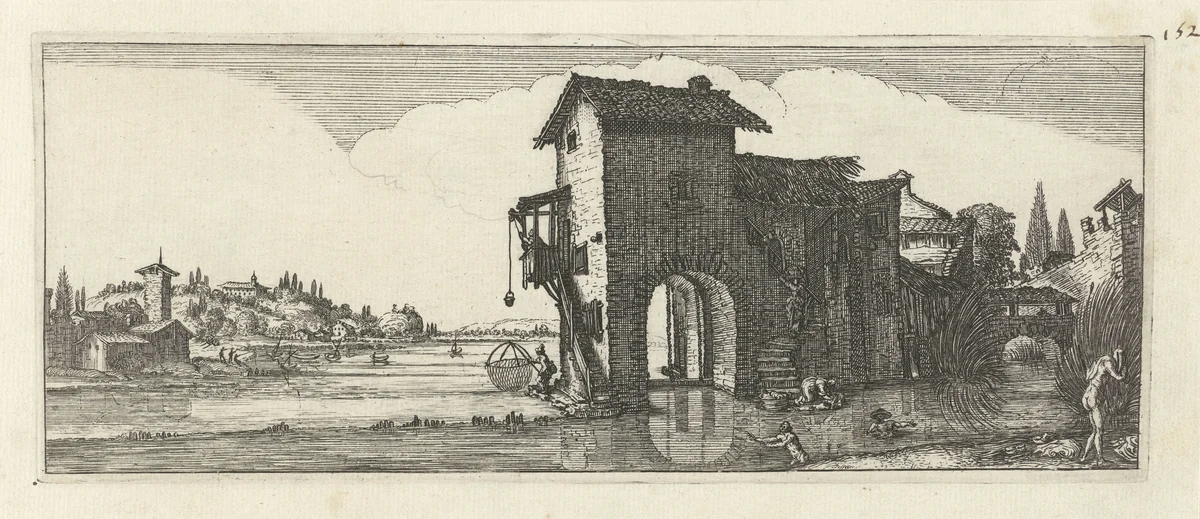 Watermolen by anonymous, print, 1618-1670