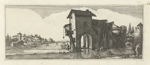 Watermolen by anonymous, print, 1618-1670