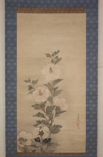 White Hollyhocks by Tawaraya Sōtatsu (俵屋宗達), painting, 1600-1640