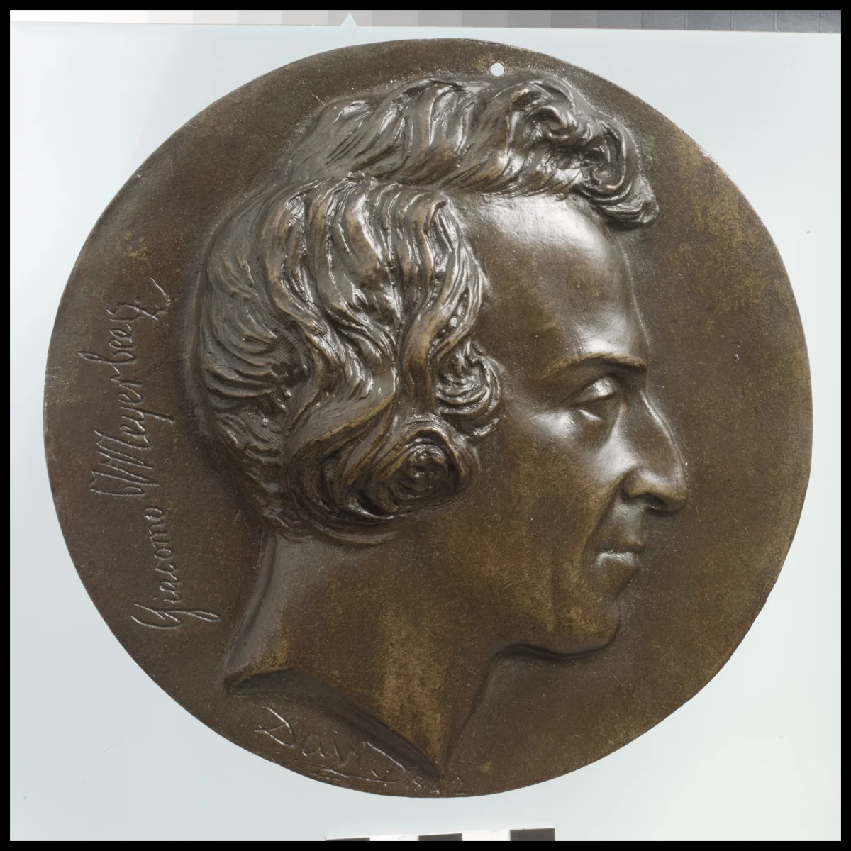 Giacomo Meyerbeer (1791–1842) by Pierre-Jean David d'Angers, metalwork, 1842-1885