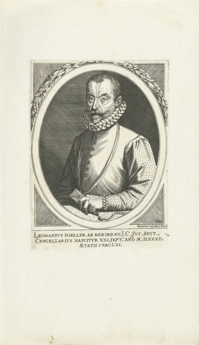 Portret van Leomann Schiller von Herderen op 61-jarige leeftijd by Unknown, print, 1593
