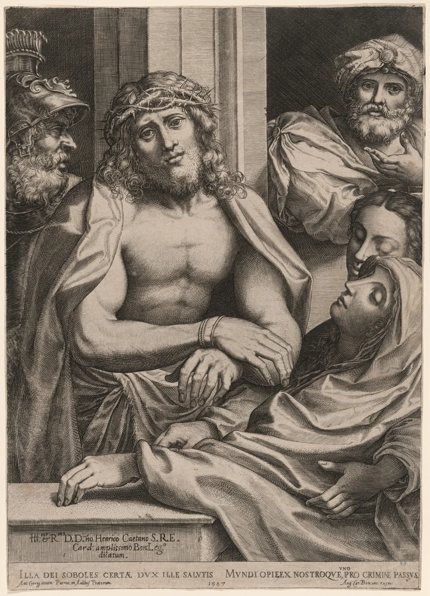 Ecce Homo by Agostino Carracci, print, 1587