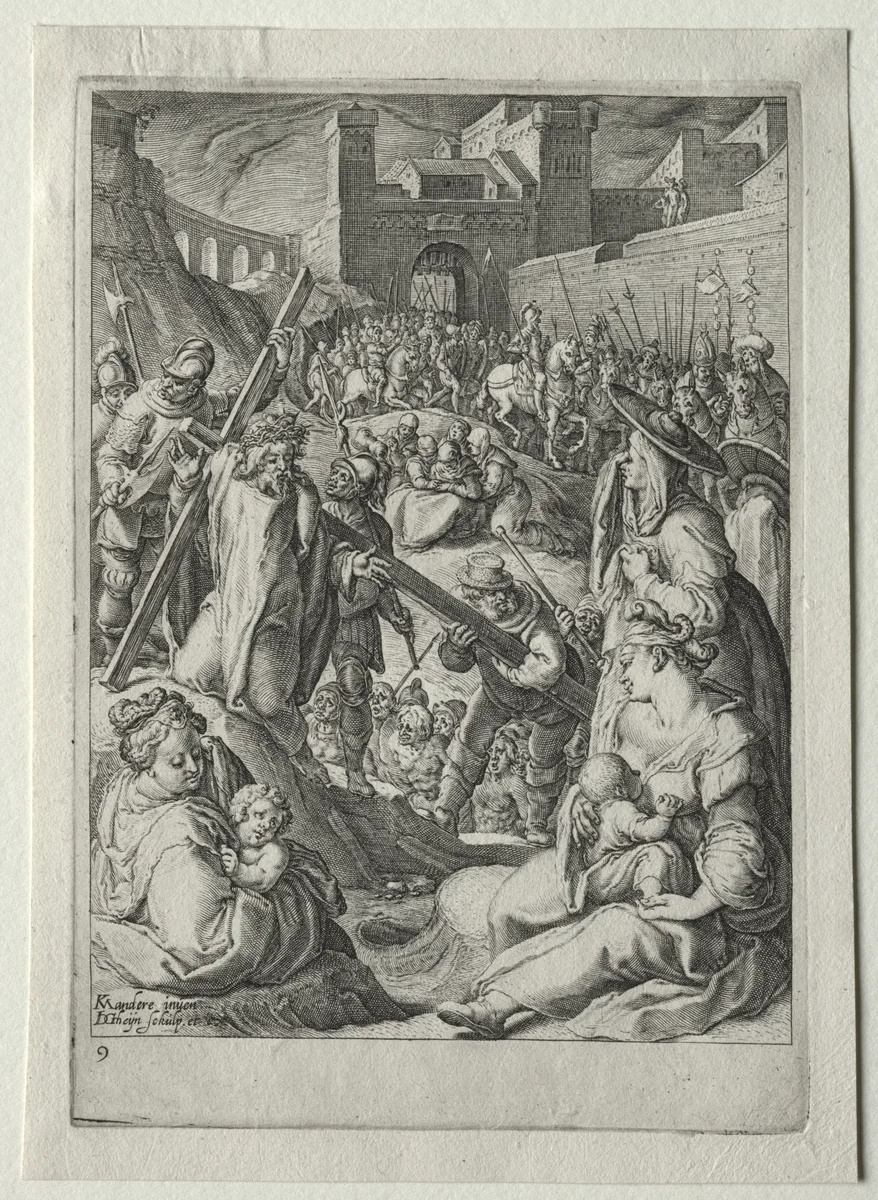 Passion Set: Christ Carrying the Cross by Jacob de Gheyn II, print, 1596