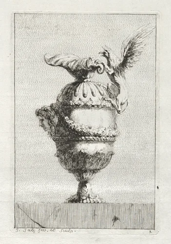 Suite of Vases: Plate 3 by Jacques François Saly, print, 1746
