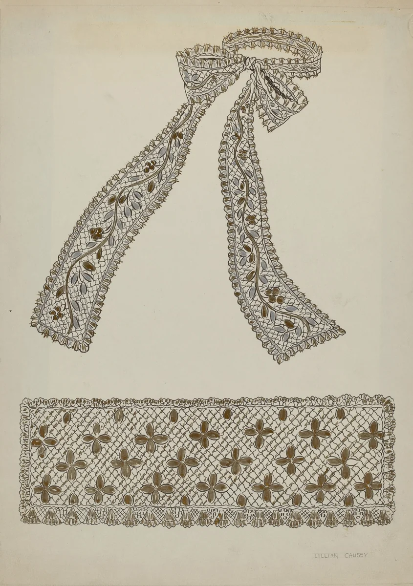 Tie and Cuff by Lillian Causey, index of american design, 1936