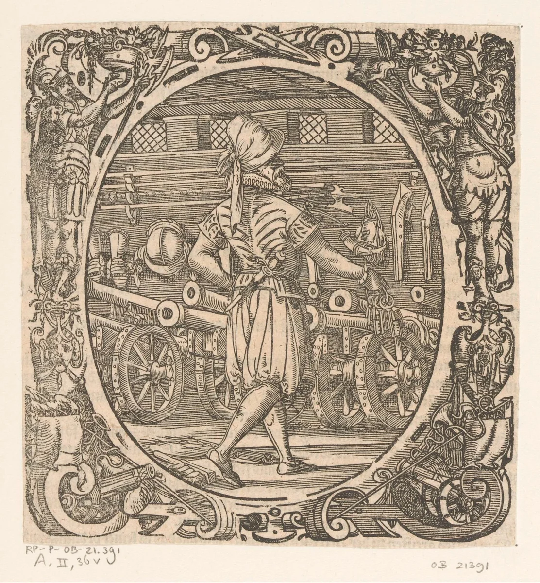 Commandant in het arsenaal by Jost Amman, print, 1573