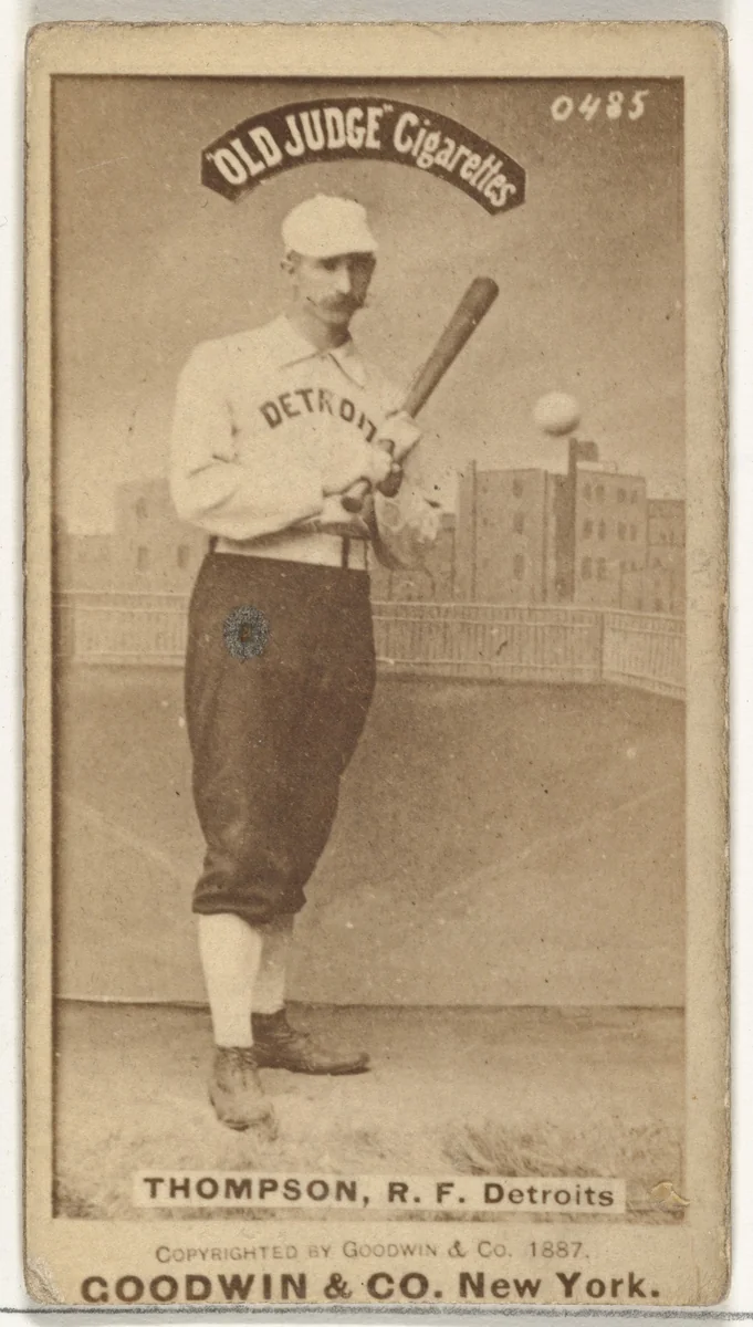 Samuel Luther "Sam" Thompson, Right Field, Detroit Wolverines, from the Old Judge series (N172) for Old Judge Cigarettes by Goodwin & Company, photograph, 1887