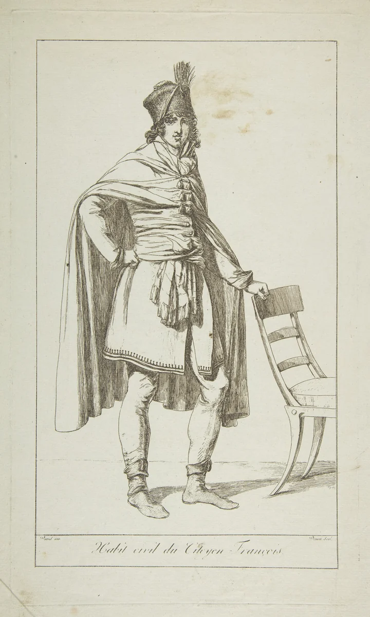 Civil Garb of the French Citizen by Jacques-Louis David, print, 1794