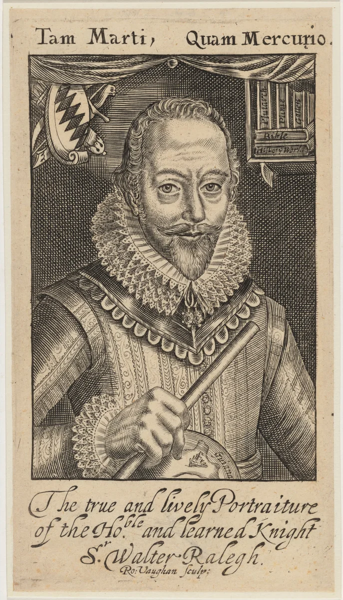 Sir Walter Raleigh by Robert Vaughan, print, 1598-1682