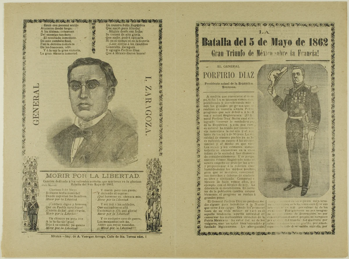 The Battle of May 5, 1862: The Great Triumph of Mexico over France! by José Guadalupe Posada, print, 1890-1913