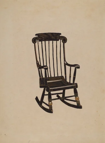 Boston Rocker by Genevieve Sherlock, index of american design, 1940