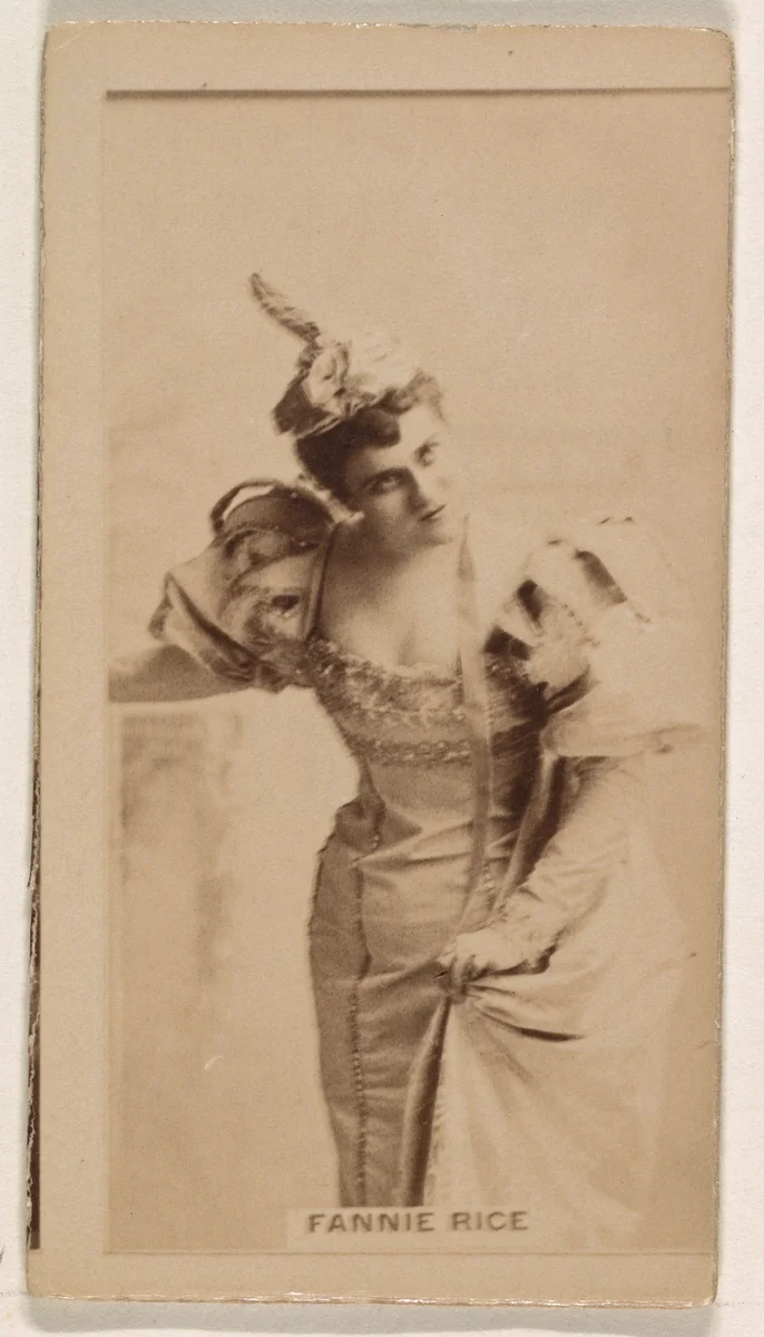 Fannie Rice, from the Actresses series (N245) issued by Kinney Brothers to promote Sweet Caporal Cigarettes by Kinney Brothers Tobacco Company, photograph, 1890