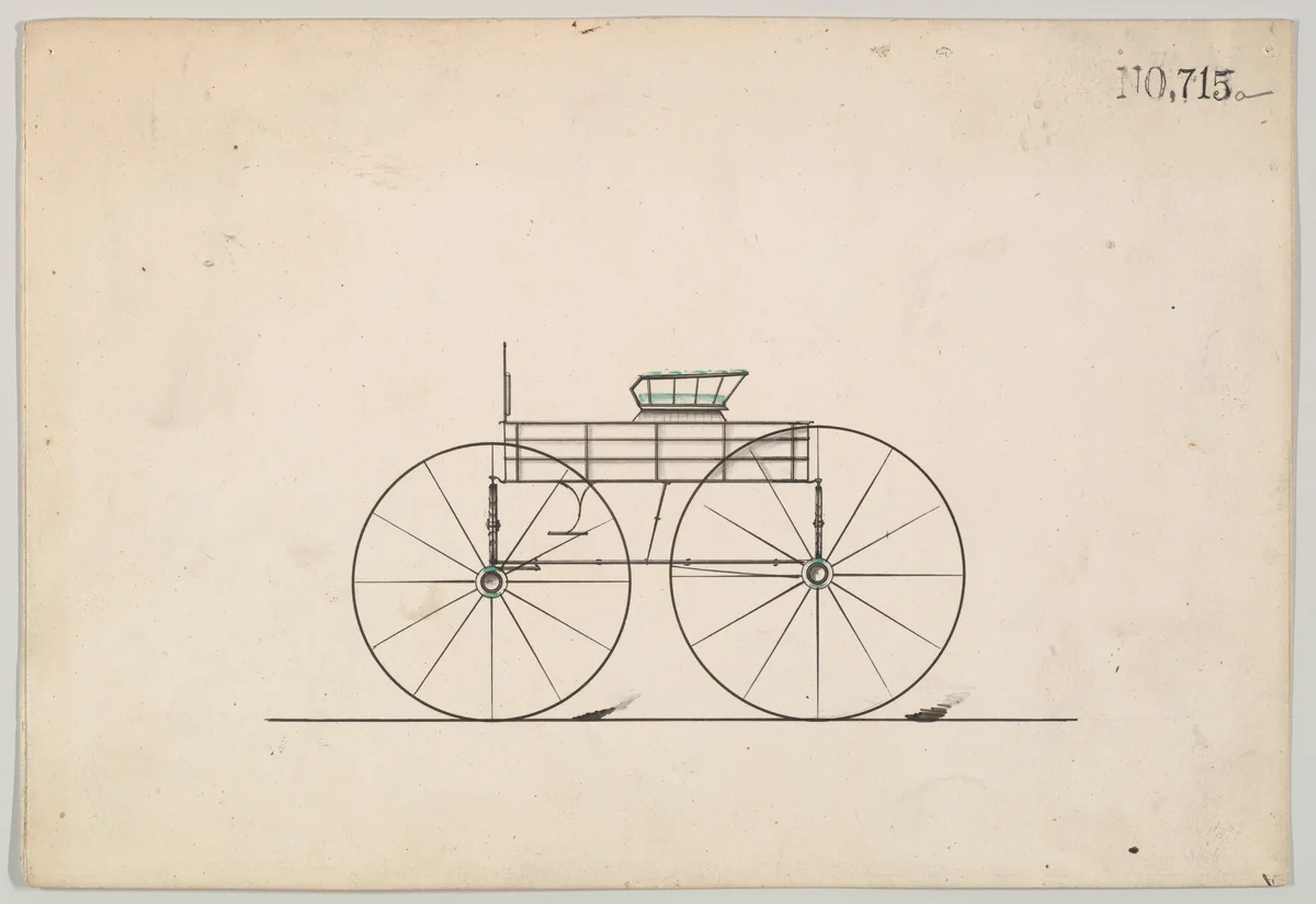 Design for Wagon, no. 715a by Brewster & Co., drawing, 1850-1870