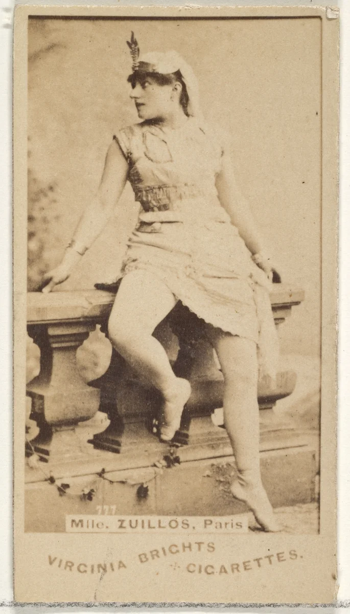 Mlle. Zuillos, Paris, from the Actors and Actresses series (N45, Type 1) for Virginia Brights Cigarettes by Allen & Ginter, photograph, 1885-1891