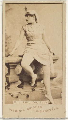 Mlle. Zuillos, Paris, from the Actors and Actresses series (N45, Type 1) for Virginia Brights Cigarettes by Allen & Ginter, photograph, 1885-1891