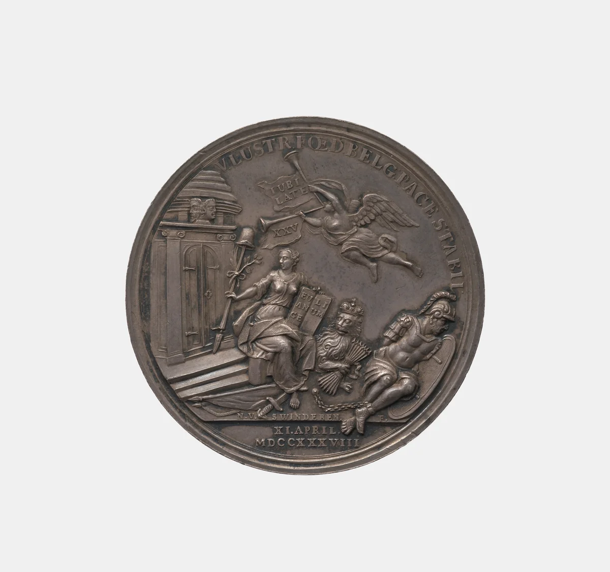 Peace of Utrecht 25th Anniversary by Nicolaas van Swinderen, metalwork, 1738