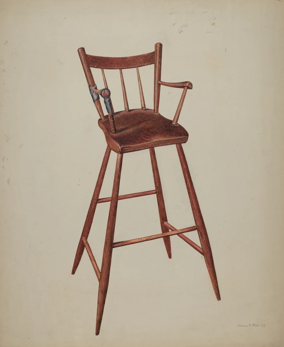 Child's High Chair by Herman Stroh, index of american design, 1939