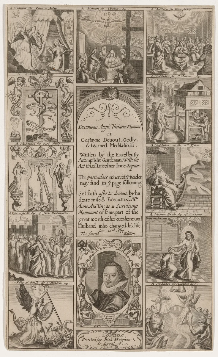 Title Page for Devotionis Augustinianae Flamma, by William Austin by George Glover, print, 1637