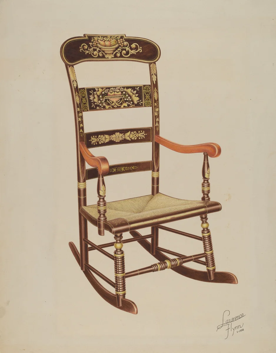 Stencilled Rocker by Lawrence Flynn, index of american design, 1938