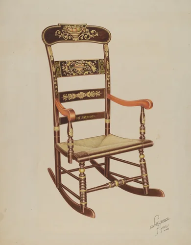 Stencilled Rocker by Lawrence Flynn, index of american design, 1938