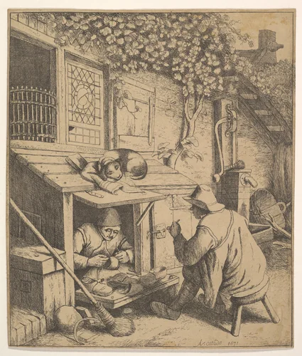 The Cobbler (copy) by Adriaen van Ostade, print, 1625-1685