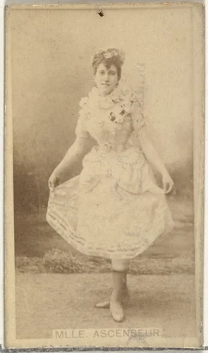 Mlle. Ascenseur, from the Actors and Actresses series (N145-8) issued by Duke Sons & Co. to promote Duke Cigarettes by W. Duke, Sons & Co., photograph, 1890-1895