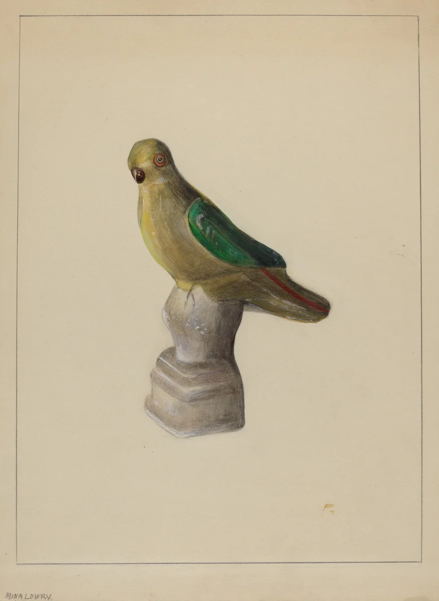 Chalkware Parrot by Mina Lowry, index of american design, 1937