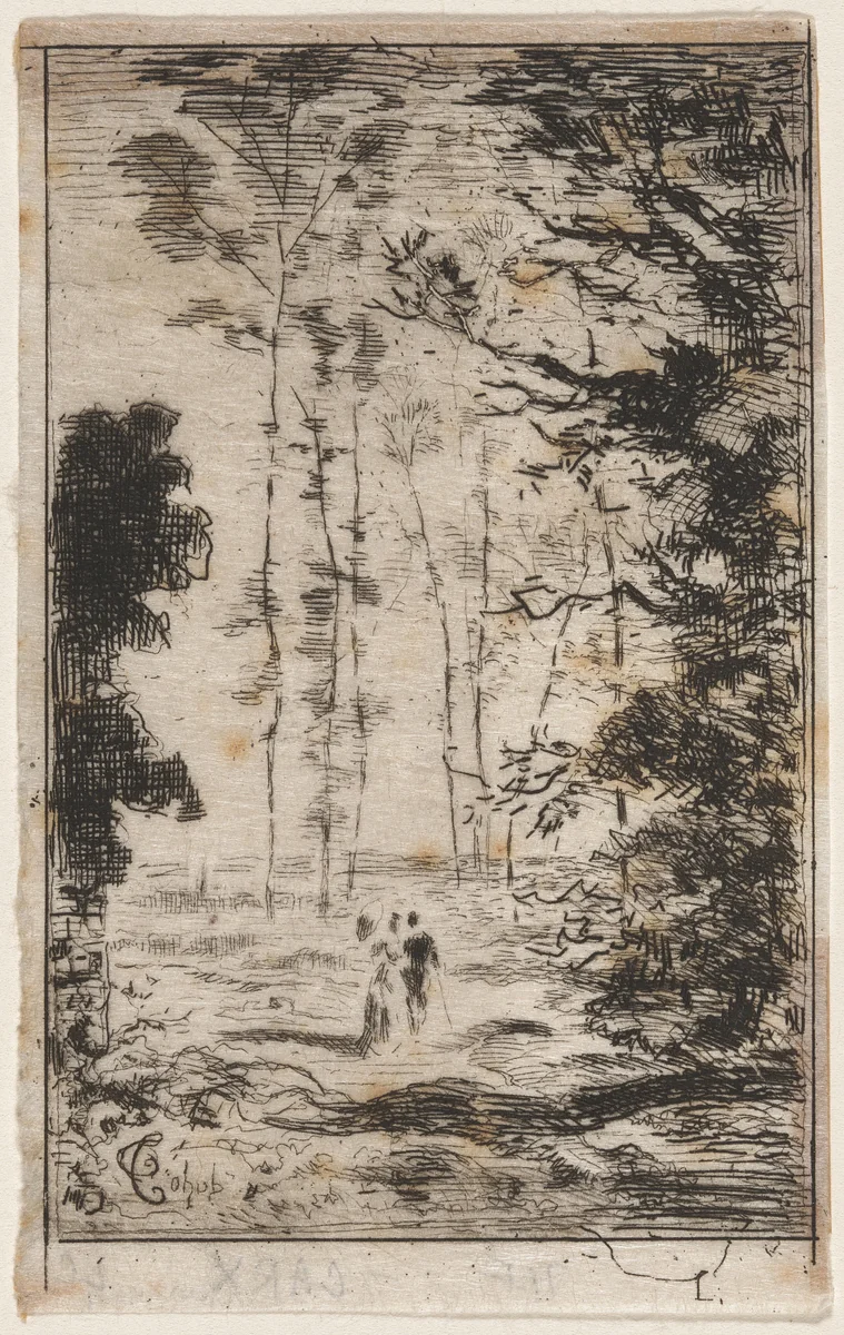 Petit paysage en hauteur (Small Landscape) by Félix-Hilaire Buhot, print, 1871-1881