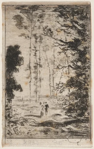 Petit paysage en hauteur (Small Landscape) by Félix-Hilaire Buhot, print, 1871-1881