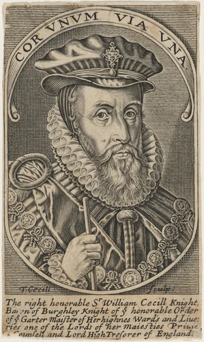 William Cecill, First Baron Burghley by John Chantry, print, 1580-1699