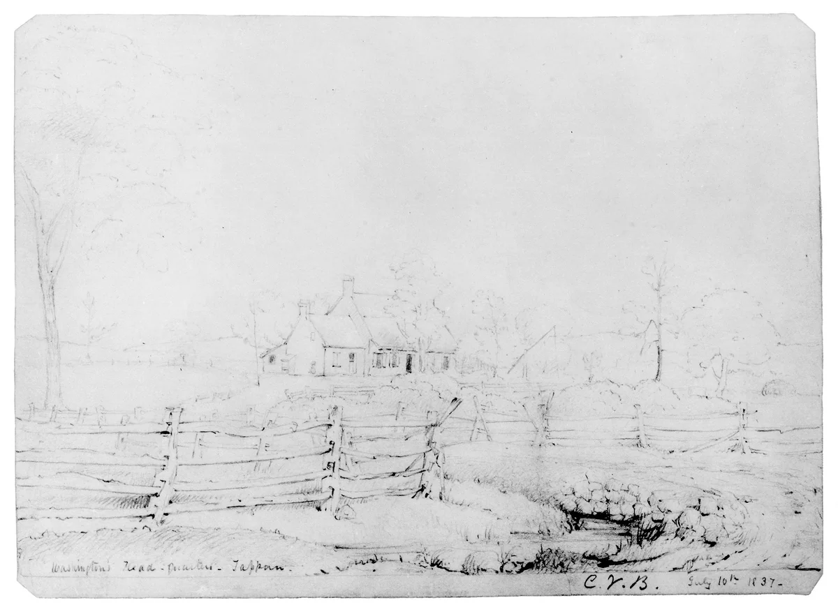 Washington's Headquarters—Tappan (from McGuire Scrapbook) by C. V. B., artwork, 1837