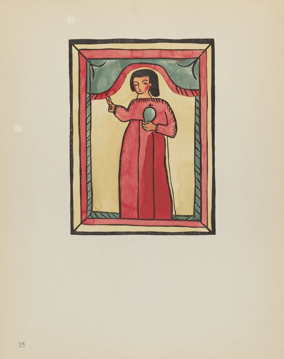 Plate 25: The Lost Child: From Portfolio "Spanish Colonial Designs of New Mexico" by American 20th Century, index of american design, 1935-1942