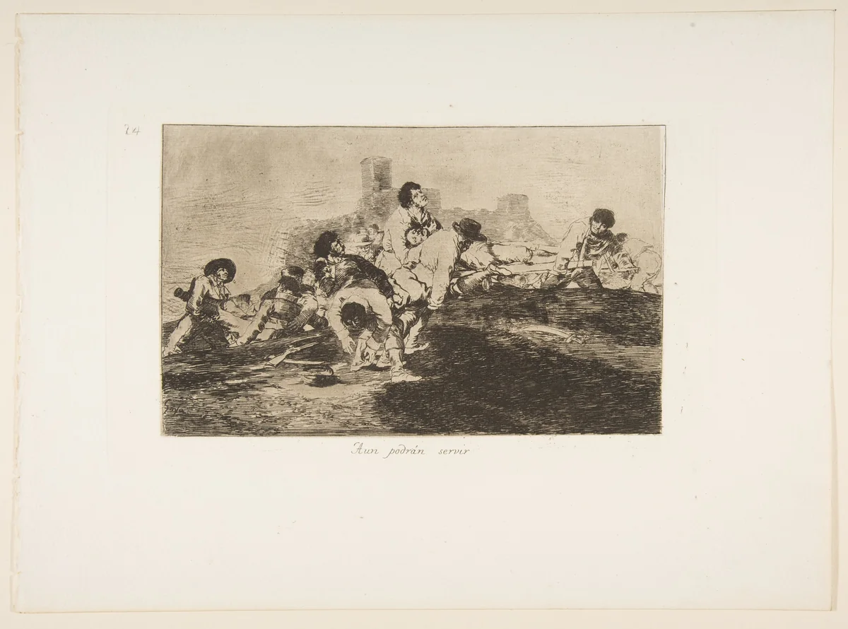 Plate 24 from "The Disasters of War" (Los Desastres de la Guerra): 'They can still be of use' (Aun podrán servir) by Goya, print, 1810