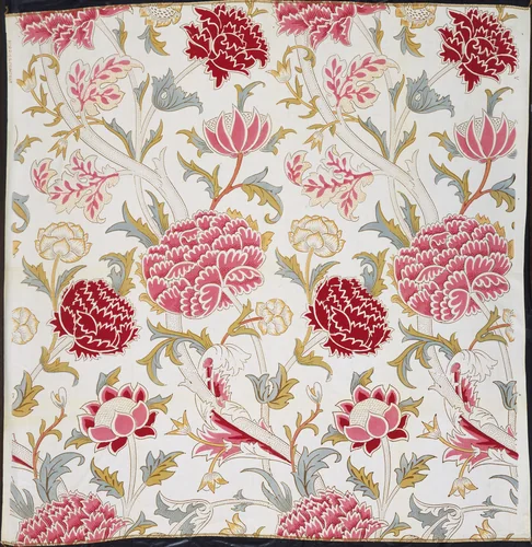 Chrysanthemum Pattern Printed Fabric (no. 23612) by William Morris, design, 1884