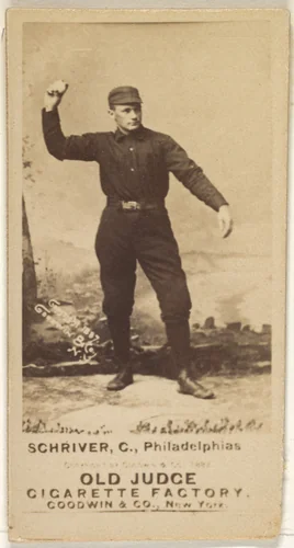 William Frederick "Pop" Schriver, Catcher, Philadelphia, from the Old Judge series (N172) for Old Judge Cigarettes by Goodwin & Company, photograph, 1887