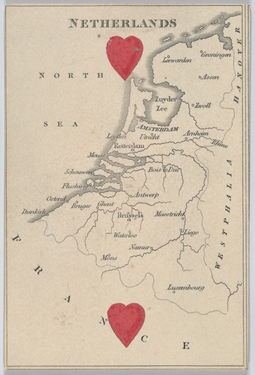 Netherlands, from "Court Game of Geography" by William and Henry Rock, print, 1838-1855