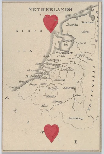 Netherlands, from "Court Game of Geography" by William and Henry Rock, print, 1838-1855
