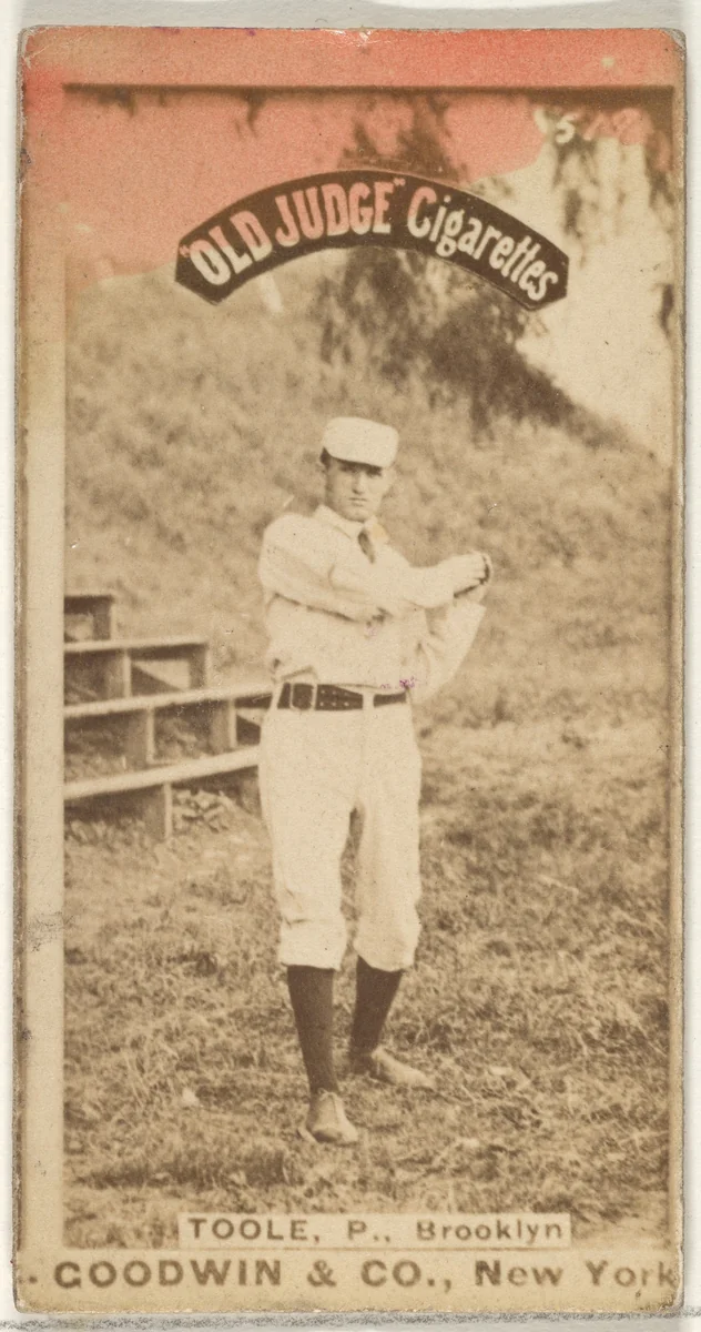 Toole, Pitcher, Brooklyn, from the Old Judge series (N172) for Old Judge Cigarettes by Goodwin & Company, photograph, 1887-1890