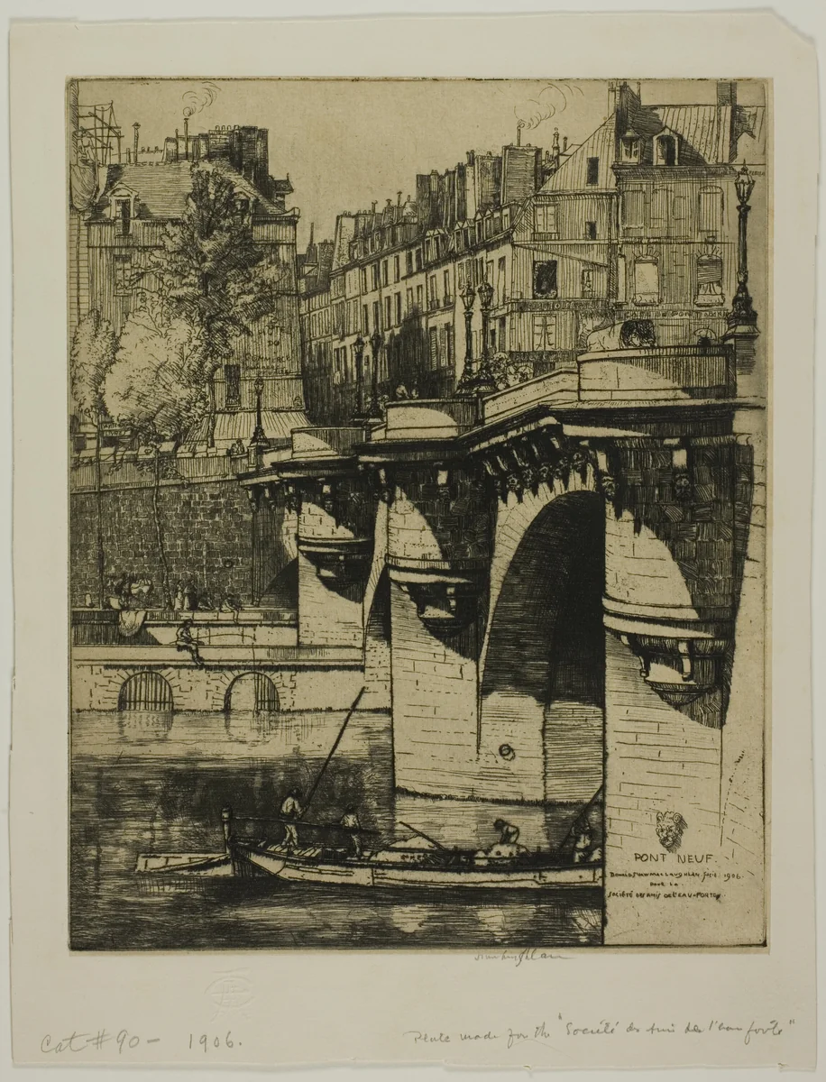 Le Pont Neuf, Paris by Donald Shaw MacLaughlan, print, 1906